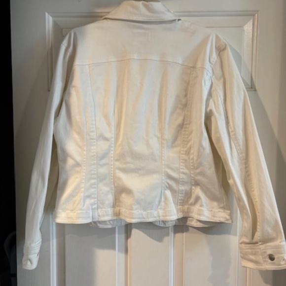Live a Little White womens Denim Jacket XL - Picture 6 of 6
